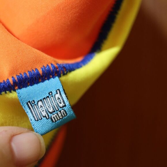 Liquid Men Orange & Blue Short Swim Trunks Vacation Beach 34 Medium - Picture 5 of 8